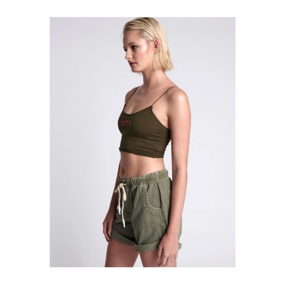 NWT OTS dark khaki boxer crop top - Picture 2 of 9